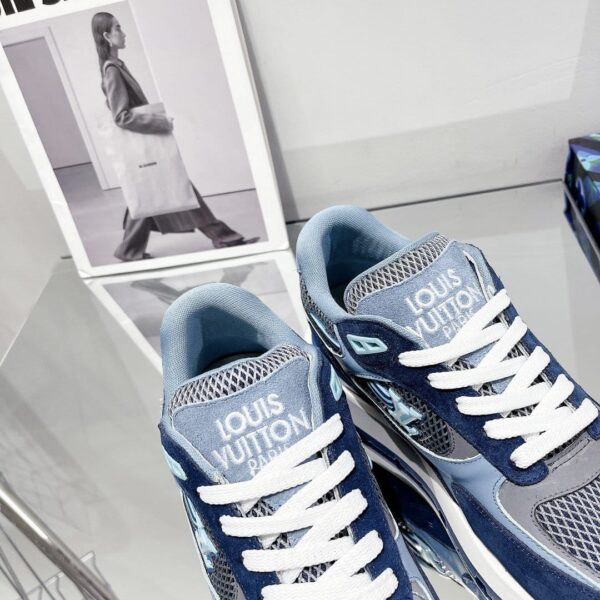 Louis Vuitton Run Away Sneaker Patent Monogram Material Blue For Women LV