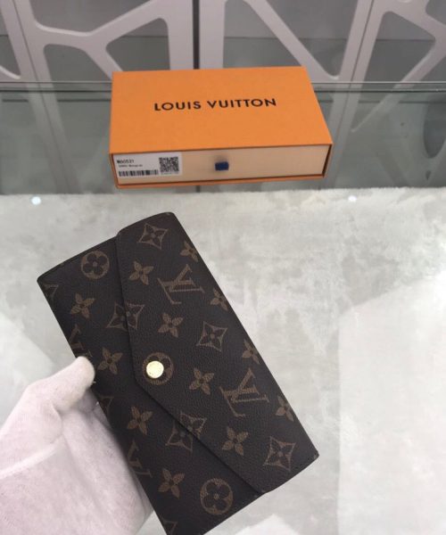 1:1 Replica Louis Vuitton Sarah Wallet Monogram Canvas For Women, Women's Wallets 7.5in/19cm LV M60531