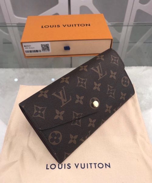 1:1 Replica Louis Vuitton Sarah Wallet Monogram Canvas For Women, Women's Wallets 7.5in/19cm LV M60531