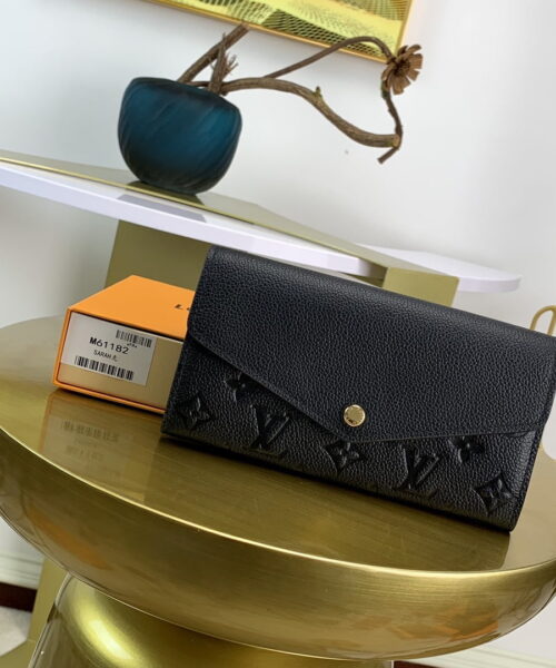 Louis Vuitton Sarah Wallet Monogram Empreinte Black For Women, Women's Wallet 7.5in/19cm LV M61182