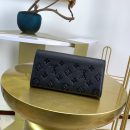 1:1 Replica Louis Vuitton Sarah Wallet Monogram Empreinte Black For Women, Women's Wallet 7.5in/19cm LV M61182
