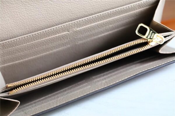 Louis Vuitton Sarah Wallet Monogram Empreinte Tourterelle Gray / Cream For Women, Women's Wallets 7.5in/19cm LV M81049