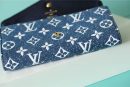 1:1 Replica Louis Vuitton Sarah Wallet Monogram Jacquard Denim Navy Blue For Women, Women's Wallets 7.5in/19cm LV 