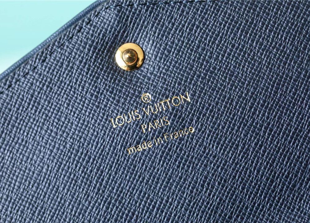 1:1 Replica Louis Vuitton Sarah Wallet Monogram Jacquard Denim Navy Blue For Women, Women's Wallets 7.5in/19cm LV 
