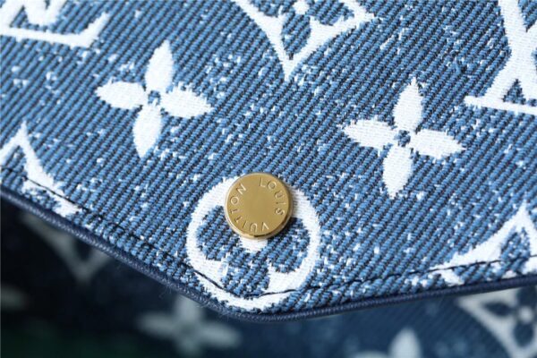 Louis Vuitton Sarah Wallet Monogram Jacquard Denim Navy Blue For Women, Women's Wallets 7.5in/19cm LV 