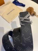 1:1 Replica Louis Vuitton Shake Reversible LV Belt Monogram Eclipse canvas Black LV Women Belt