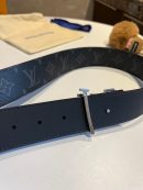 1:1 Replica Louis Vuitton Shake Reversible LV Belt Monogram Eclipse canvas Black LV Women Belt