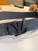 1:1 Replica Louis Vuitton Shake Reversible LV Belt Monogram Eclipse Canvas Black Metal hardware LV Women Belt