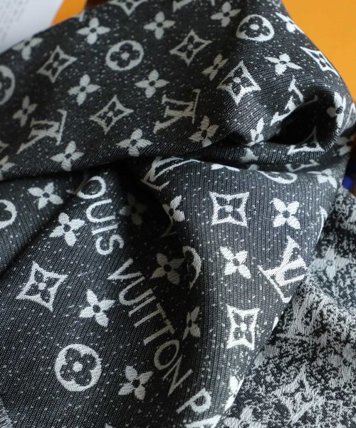 Louis Vuitton Silk Wool Square Dark Blue Scarf 140cm/55in