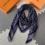 Louis Vuitton Since 1854 Monogram Shawl Scarf MP2821 Blue 56in/142cm 