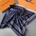Louis Vuitton Since 1854 Monogram Shawl Scarf MP2821 Blue 56in/142cm 