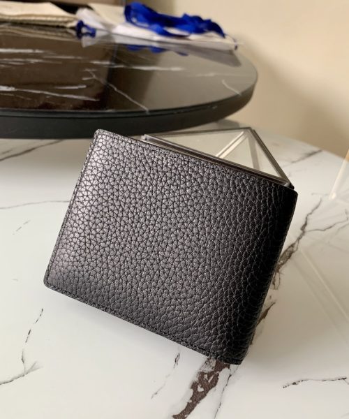 1:1 Replica Louis Vuitton Slender Wallet Taiga Black For Men, Men's Wallet 4.3in/11cm LV M30539