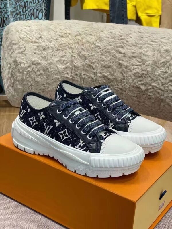 Louis Vuitton Squad Sneaker Monogram Denim Black For Women LV