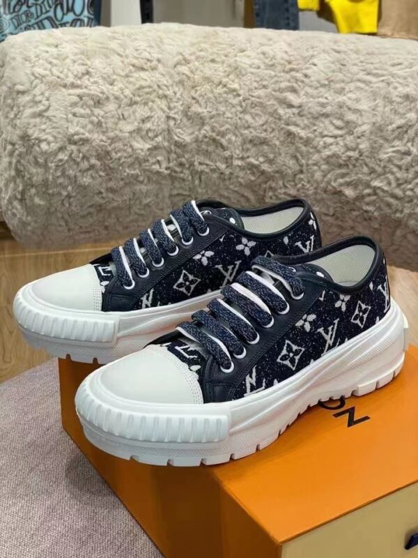 Louis Vuitton Squad Sneaker Monogram Denim Black For Women LV