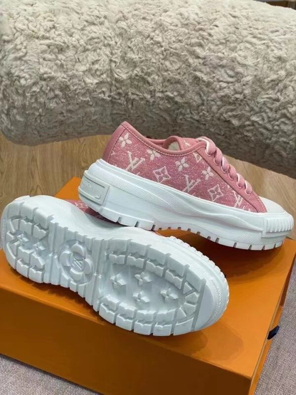 Louis Vuitton Squad Sneaker Monogram Denim Pink For Women LV 1A9S0M