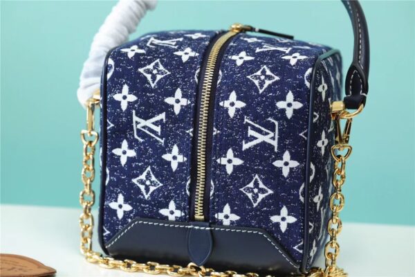 Louis Vuitton Square Bag Jacquard Denim By Nicolas Ghesquiere Black For Women, Women's Bags, Shoulder And Crossbody Bags 6.3in/16cm LV