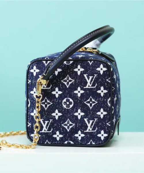 Louis Vuitton Square Bag Jacquard Denim By Nicolas Ghesquiere Black For Women, Women's Bags, Shoulder And Crossbody Bags 6.3in/16cm LV