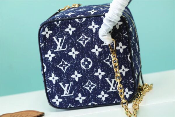 Louis Vuitton Square Bag Jacquard Denim By Nicolas Ghesquiere Black For Women, Women's Bags, Shoulder And Crossbody Bags 6.3in/16cm LV