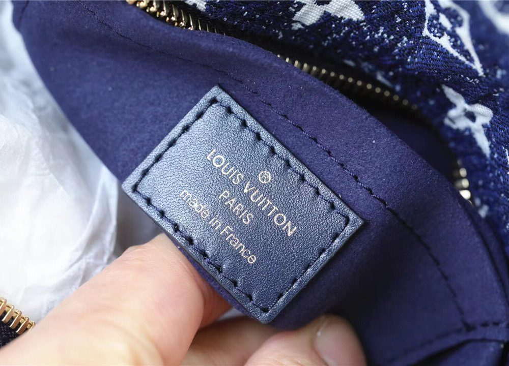 1:1 Replica Louis Vuitton Square Bag Jacquard Denim By Nicolas Ghesquiere Black For Women, Women's Bags, Shoulder And Crossbody Bags 6.3in/16cm LV