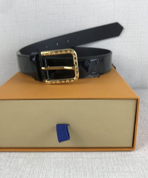 1:1 Replica Louis Vuitton Square Iconic Belt Black