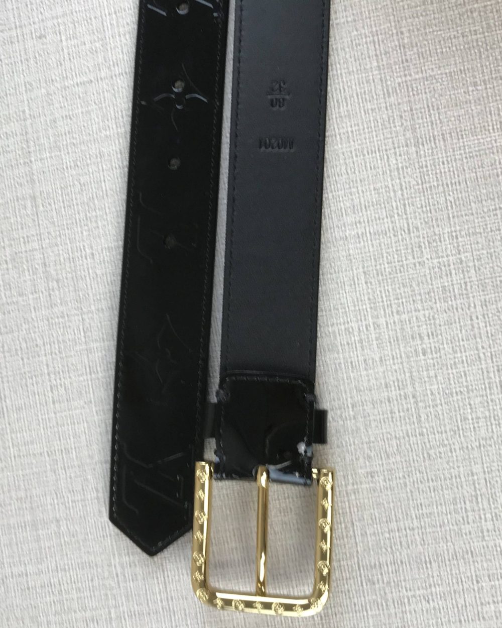 1:1 Replica Louis Vuitton Square Iconic Belt Black