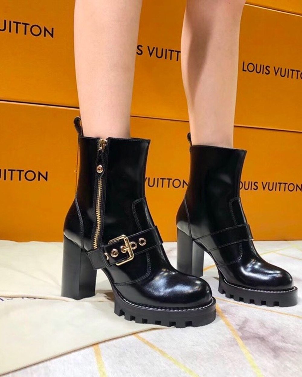 Louis Vuitton Star Trail Ankle Buckle Boot Black For Women LV