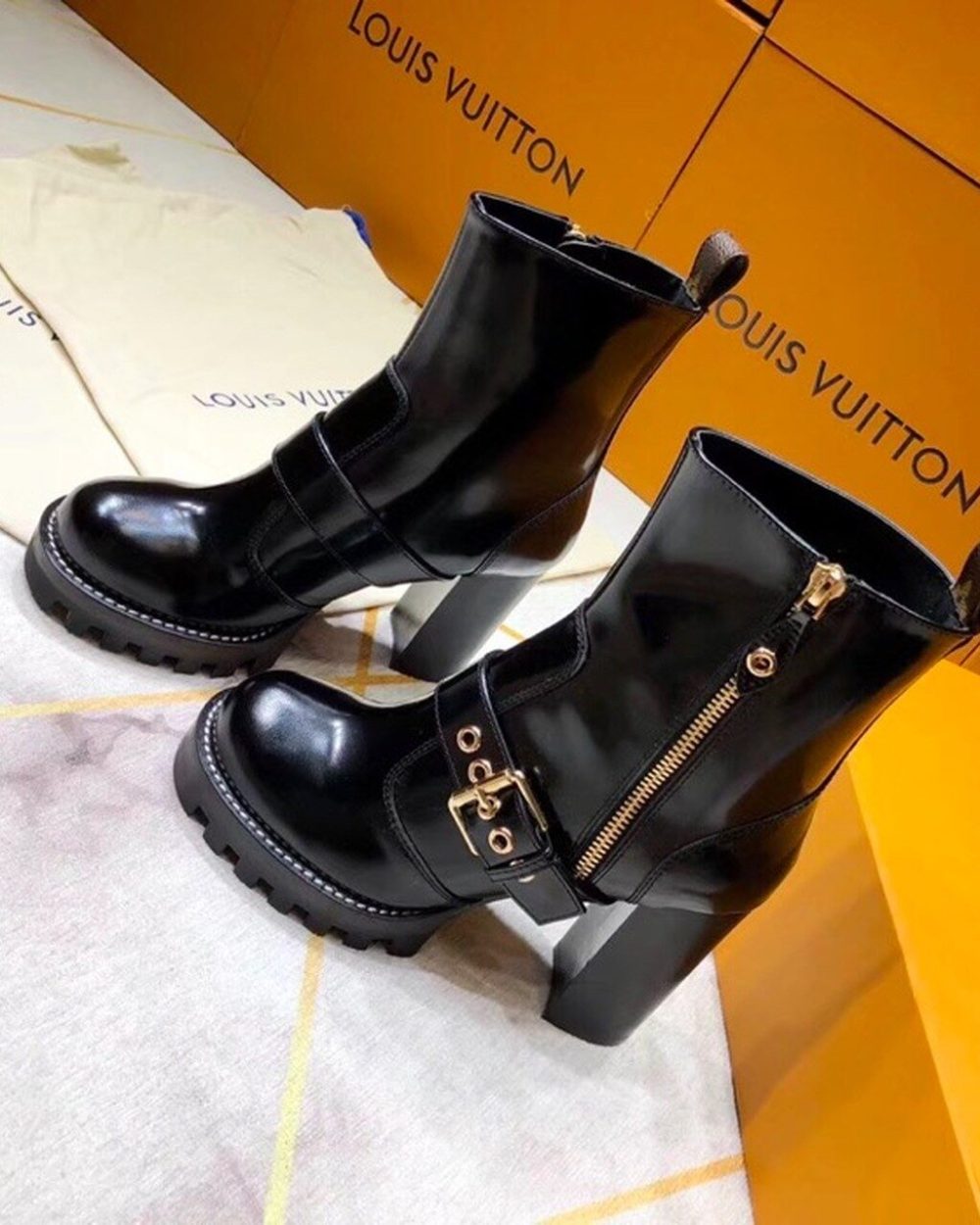 Louis Vuitton Star Trail Ankle Buckle Boot Black For Women LV