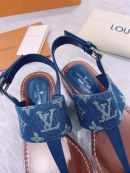 Louis Vuitton Starboard Flat Thong Sandal Monogram Denim Blue For Women LV 1A7RDP