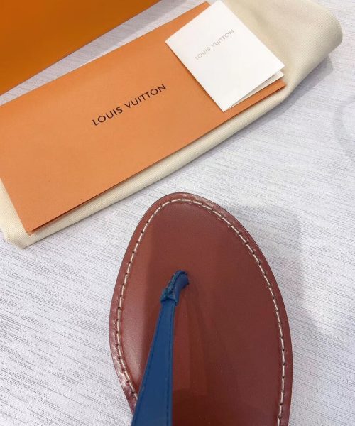 Louis Vuitton Starboard Flat Thong Sandal Monogram Denim Blue For Women LV 1A7RDP