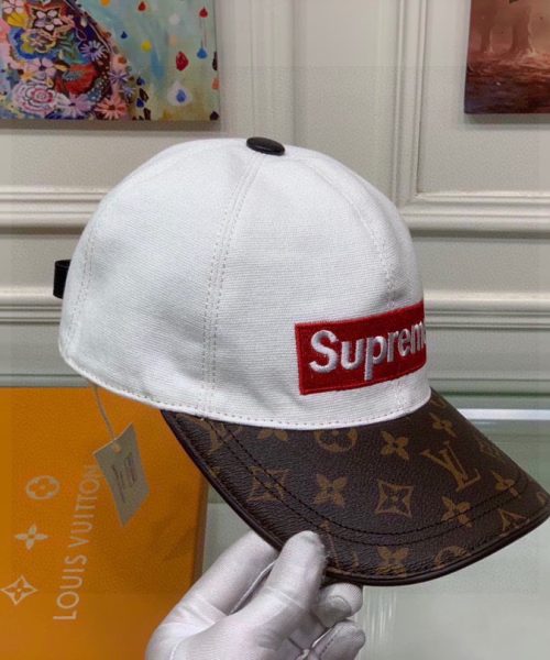 Louis Vuitton Supreme Cap White LV Cap