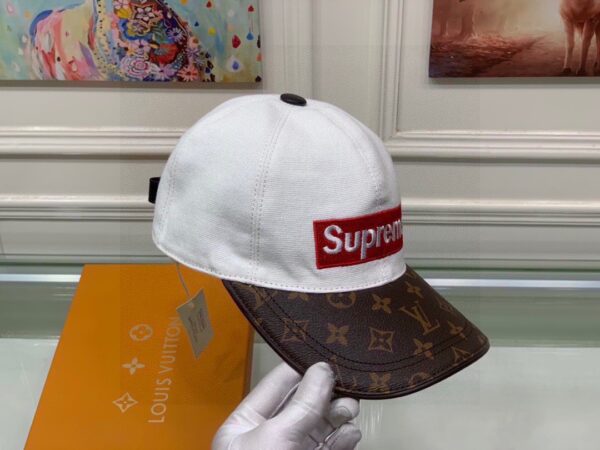 Louis Vuitton Supreme Cap White LV Cap