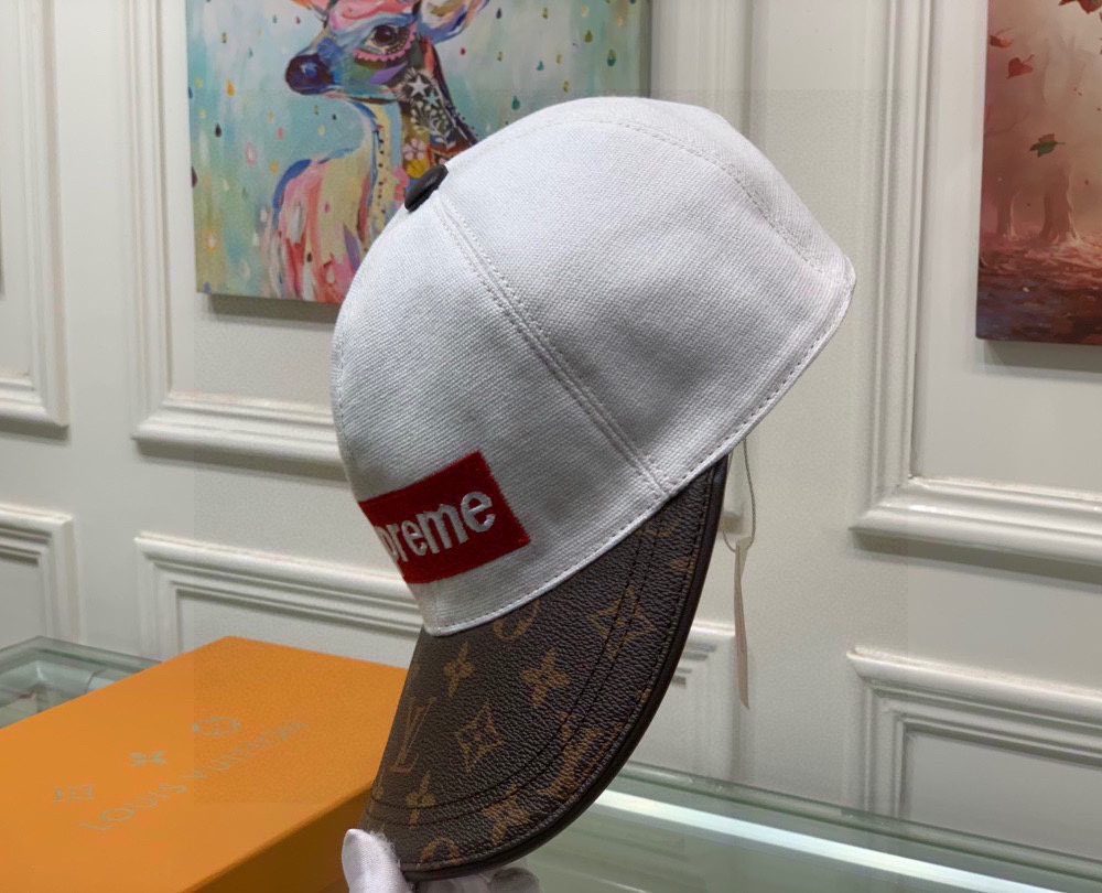 Louis Vuitton Supreme Cap White LV Cap