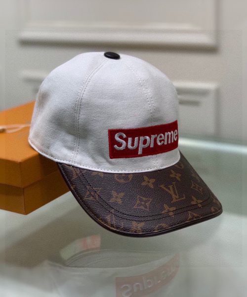Louis Vuitton Supreme Cap White LV Cap