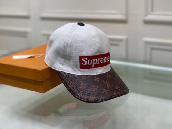 Louis Vuitton Supreme Cap White LV Cap