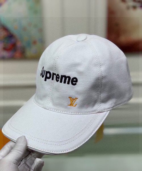 Louis Vuitton Supreme Cap White LV Cap