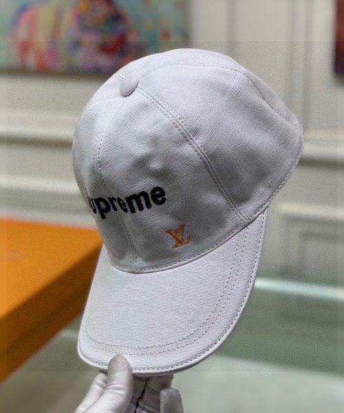 Louis Vuitton Supreme Cap White LV Cap
