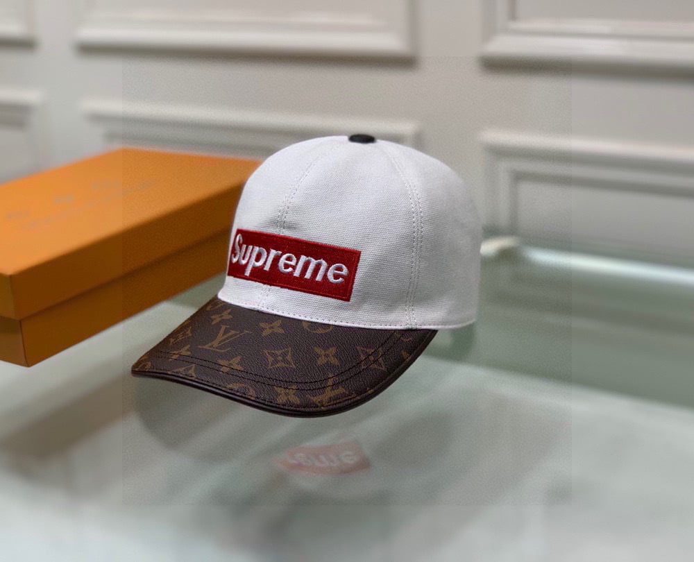 Louis Vuitton Supreme Cap White LV Cap