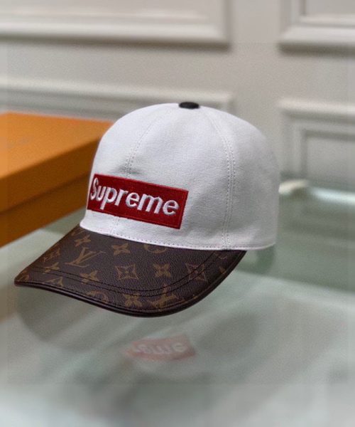 Louis Vuitton Supreme Cap White LV Cap