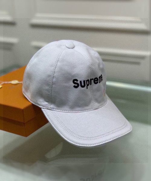 Louis Vuitton Supreme Cap White LV Cap