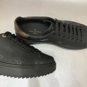 Louis Vuitton Time Out Sneaker Patent Monogram Material Black For Women LV