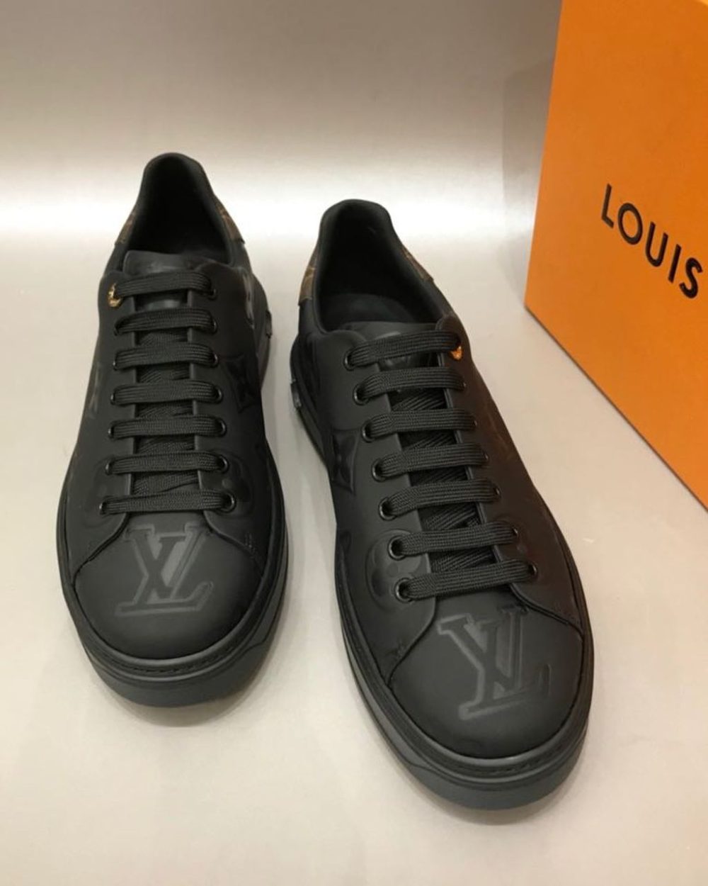 Louis Vuitton Time Out Sneaker Patent Monogram Material Black For Women LV