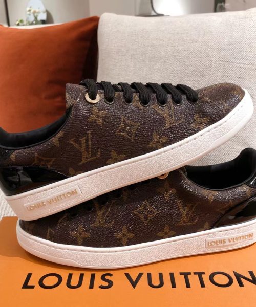 Louis Vuitton Time Out Sneaker Patent Monogram Material Brown For Women LV 1A8FJM