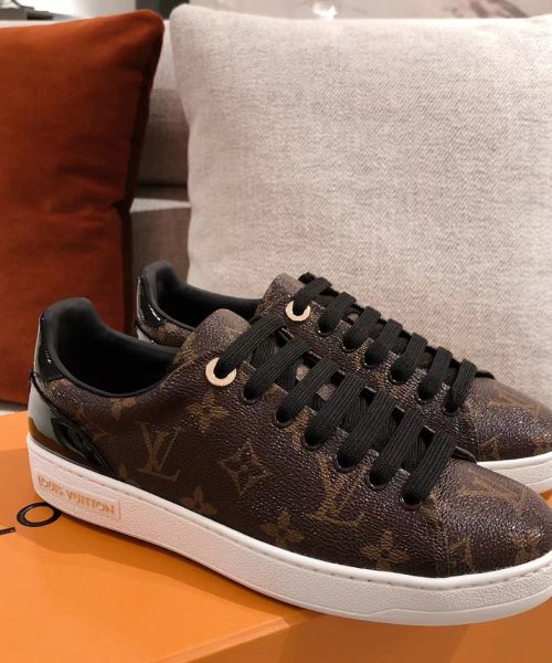 Louis Vuitton Time Out Sneaker Patent Monogram Material Brown For Women LV 1A8FJM