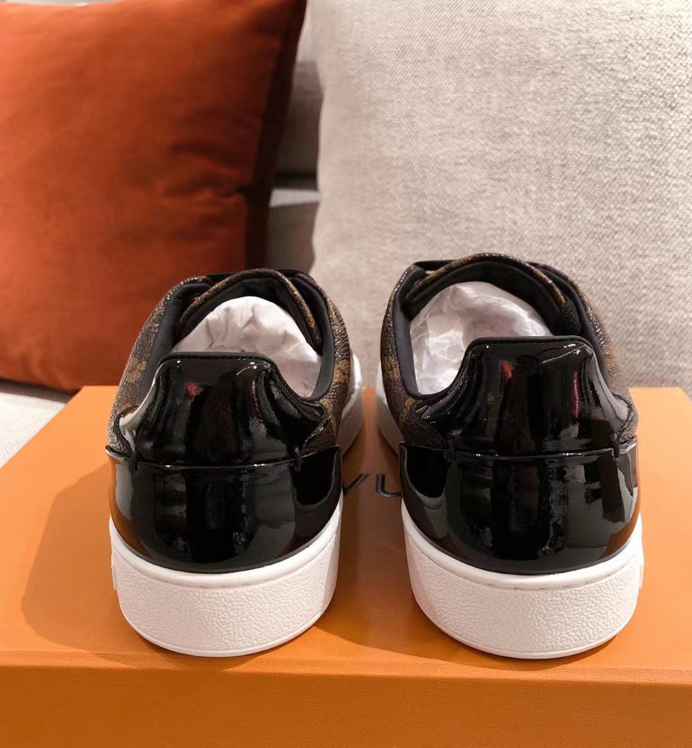 Louis Vuitton Time Out Sneaker Patent Monogram Material Brown For Women LV 1A8FJM