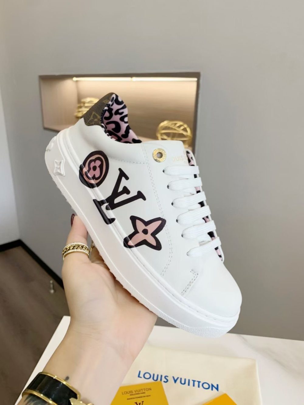 Louis Vuitton Time Out Sneaker White For Women LV - Image 4