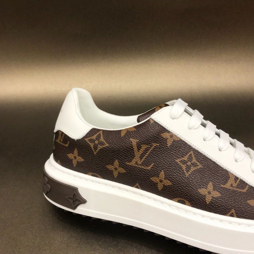 Louis Vuitton Time Out Sneaker White/Brown For Women LV - Image 6