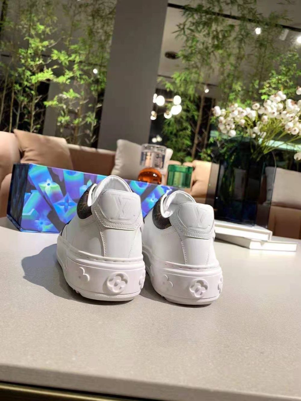 Louis Vuitton Time Out Sneaker White/Brown For Women LV - Image 2