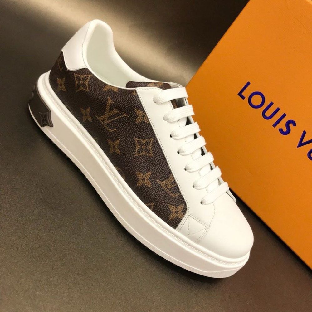 Louis Vuitton Time Out Sneaker White/Brown For Women LV - Image 7