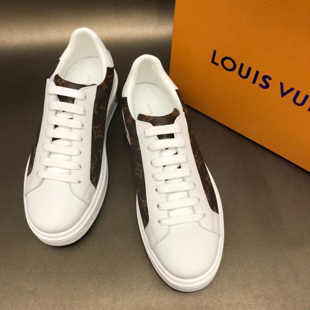 Louis Vuitton Time Out Sneaker White/Brown For Women LV - Image 2