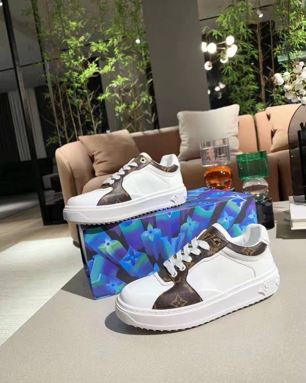 Louis Vuitton Time Out Sneaker White/Brown For Women LV